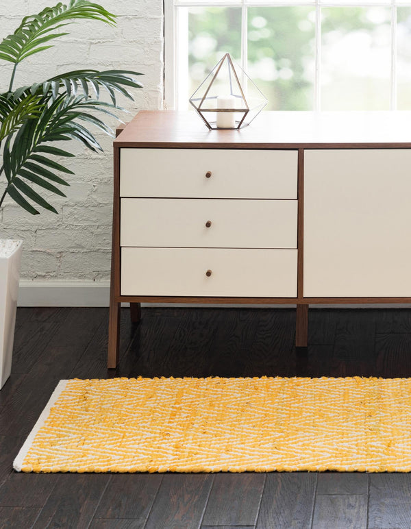 Zigzag Marina Collection Area Rug - HarborStripes Runner Yellow  lifestyle 101