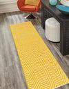 Zigzag Marina Collection Area Rug - HarborStripes Runner Yellow  lifestyle 134