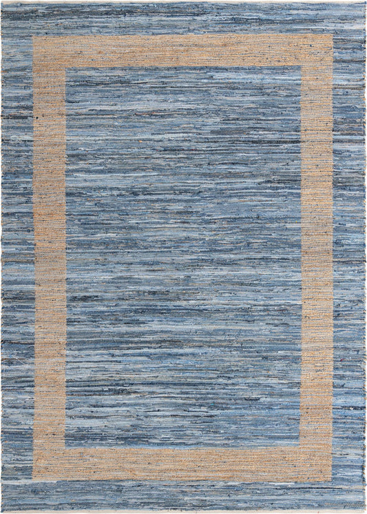 Osian Looms Collection Area Rug - Durham Rectangle Navy Blue Main