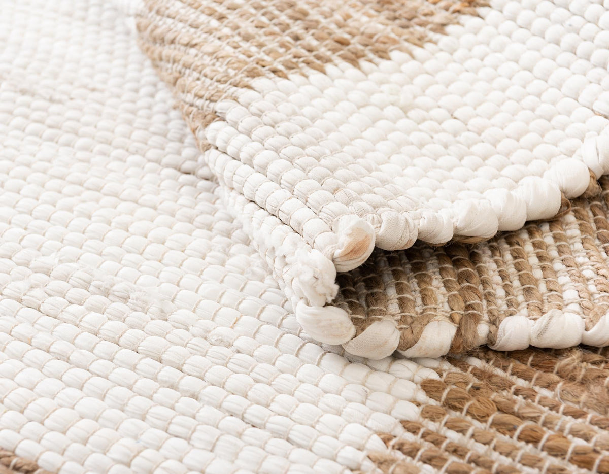 Osian Looms Collection Area Rug - Durham Rectangle White and Natural  lifestyle 59
