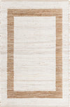 Osian Looms Collection Area Rug - Durham Rectangle White and Natural  lifestyle 4