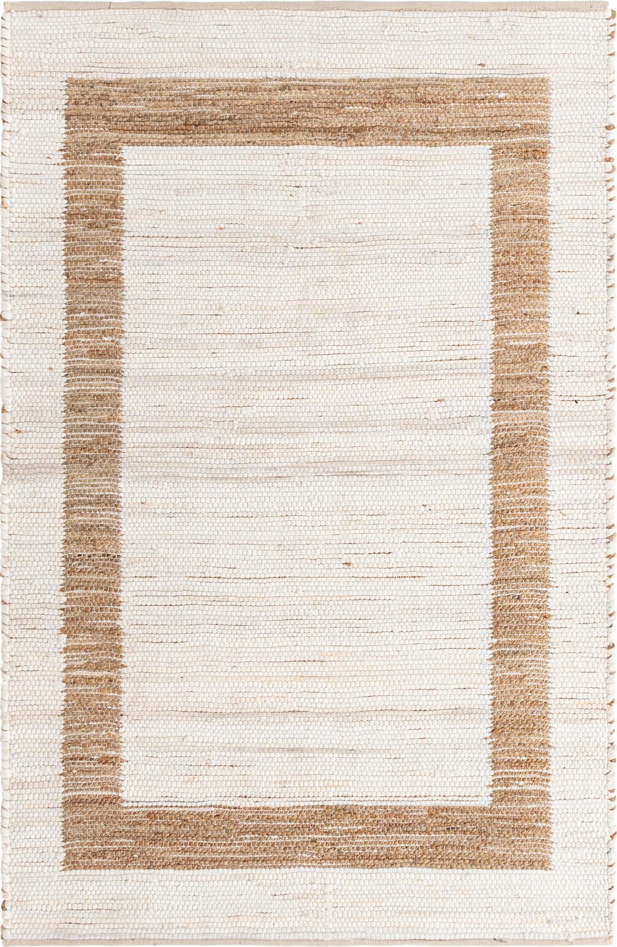Osian Looms Collection Area Rug - Durham Rectangle White and Natural  lifestyle 4