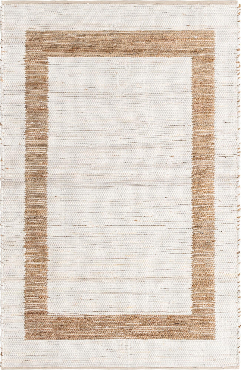 Osian Looms Collection Area Rug - Durham Rectangle White and Natural  lifestyle 4