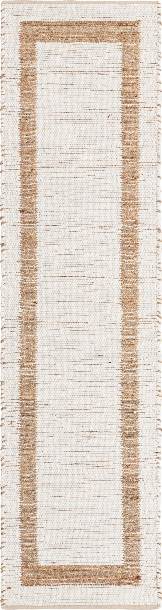 Osian Looms Collection Area Rug - Durham Runner Natural and White  lifestyle 161