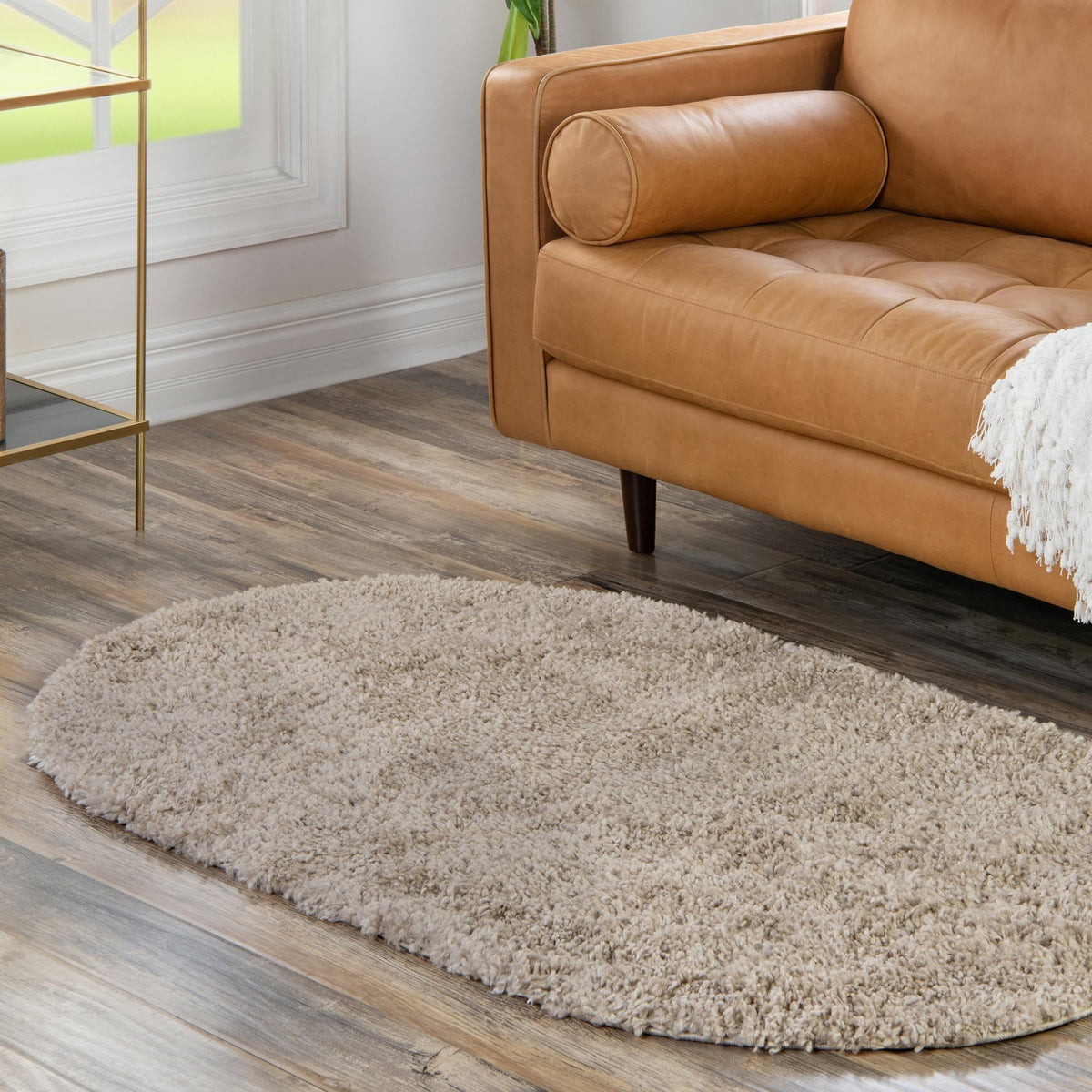 Alpine Plush Collection Area Rug -  Cortina (Linen) Oval Linen  lifestyle 78