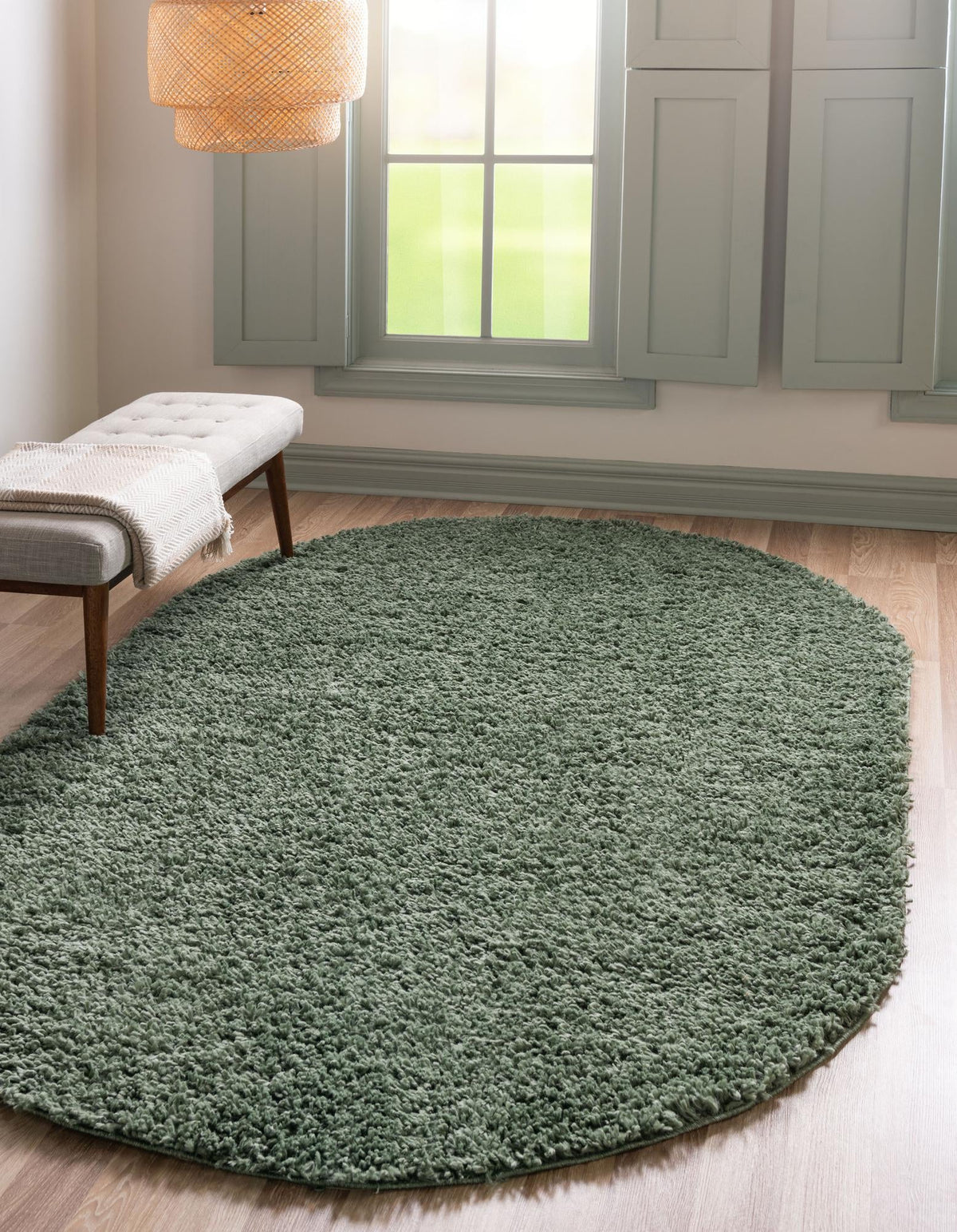 Alpine Plush Collection Area Rug -  Cortina (Sage) Oval Sage  lifestyle 14