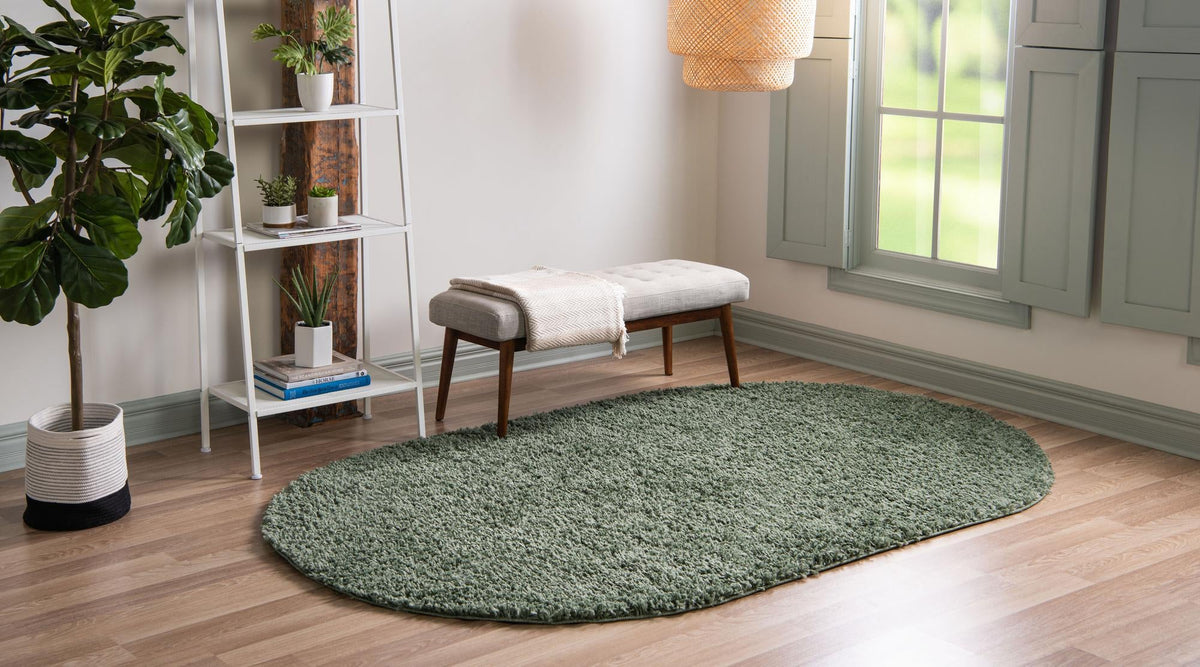 Alpine Plush Collection Area Rug -  Cortina (Sage) Oval Sage  lifestyle 18