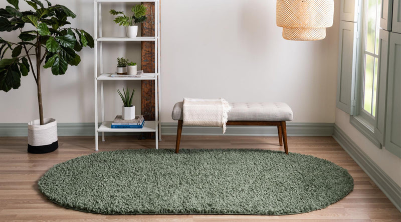 Alpine Plush Collection Area Rug -  Cortina (Sage) Oval Sage  lifestyle 22