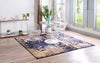 Venetian Tapestry Collection Area Rug - Murano Square Navy Blue  lifestyle 45