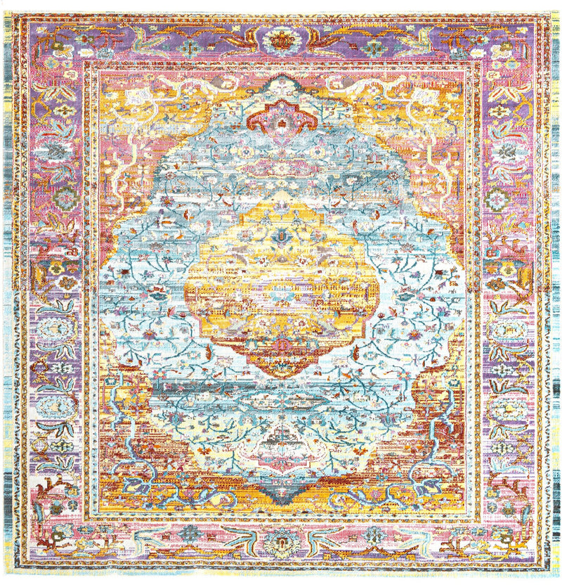 Caribbean Breeze Collection Area Rug -  Vieques Square Light Blue  lifestyle 31