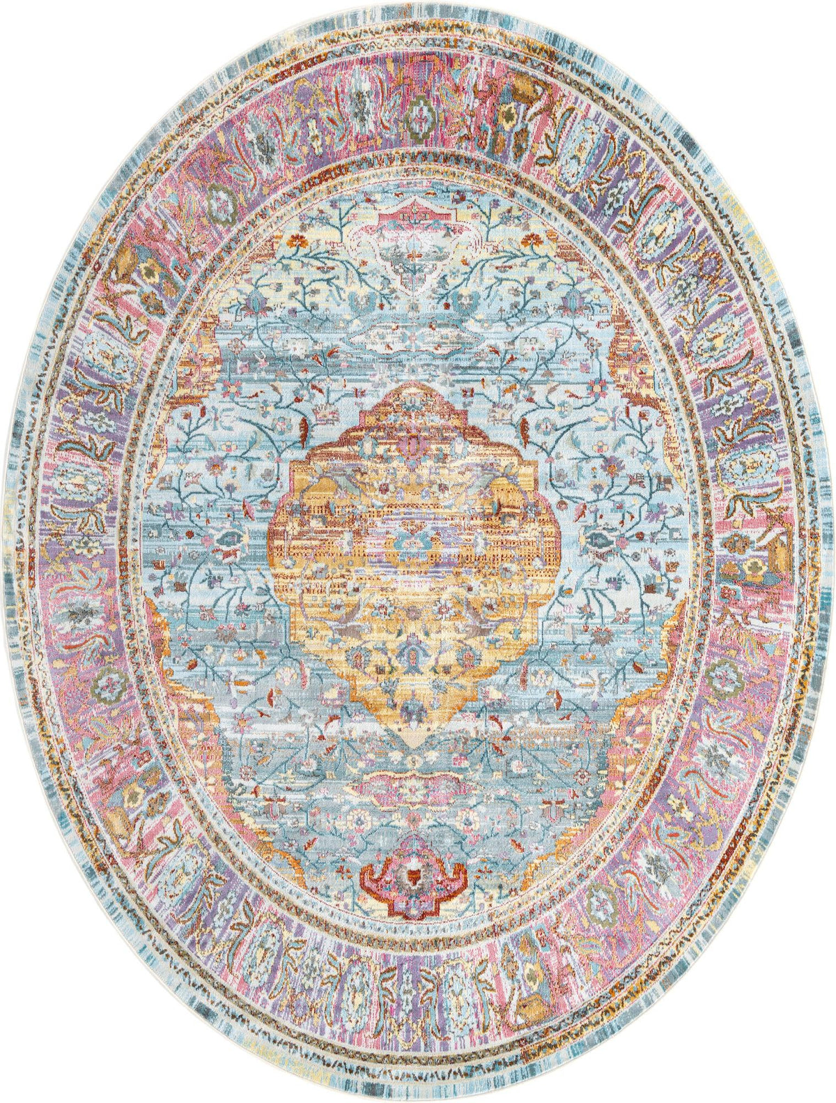 Caribbean Breeze Collection Area Rug -  Vieques Oval Light Blue  lifestyle 32