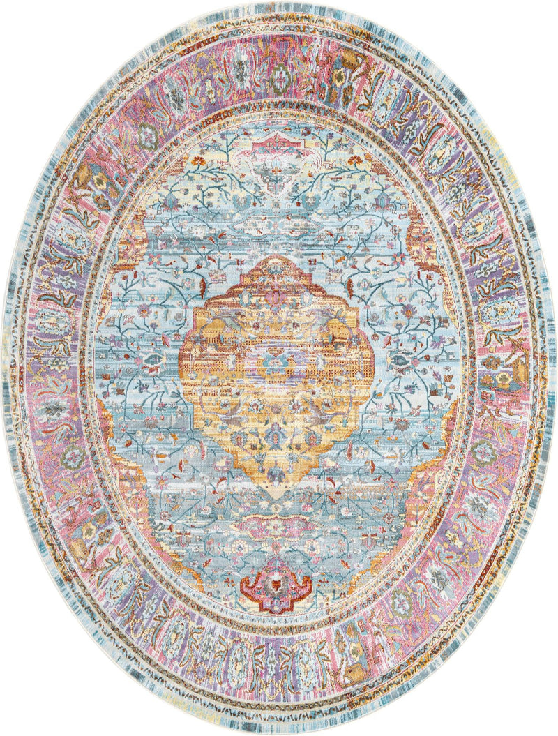 Caribbean Breeze Collection Area Rug -  Vieques Oval Light Blue  lifestyle 32