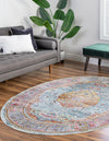 Caribbean Breeze Collection Area Rug -  Vieques Oval Light Blue  lifestyle 52