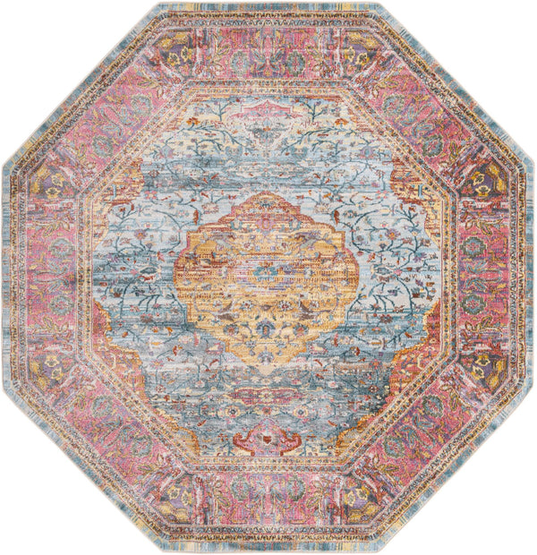 Caribbean Breeze Collection Area Rug -  Vieques Octagon Light Blue  lifestyle 33