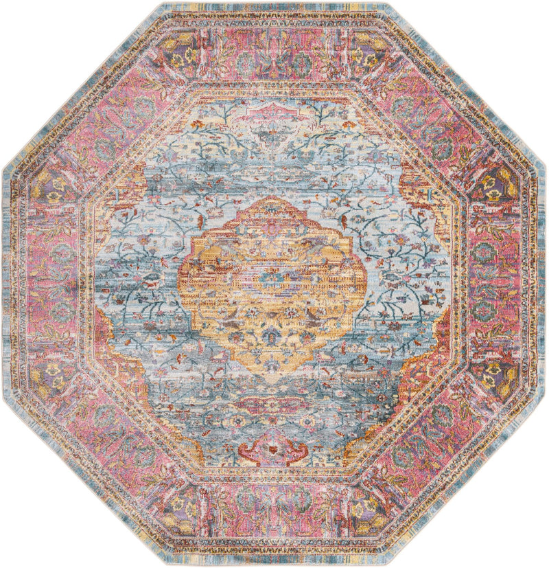 Caribbean Breeze Collection Area Rug -  Vieques Octagon Light Blue  lifestyle 33