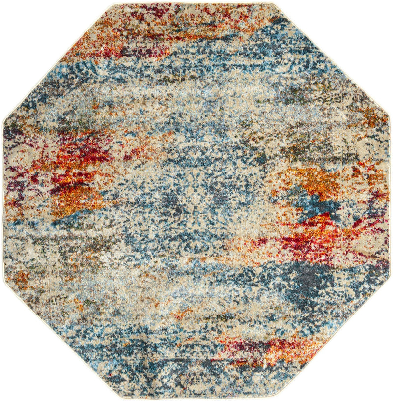 Caribbean Breeze Collection Area Rug -  Isla Octagon Cream  lifestyle 23