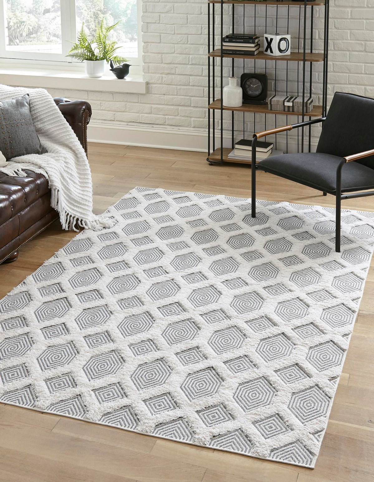 Marbella Meadows Collection Area Rug - Sierra Rectangle Anthracite Gray  lifestyle 8