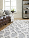 Marbella Meadows Collection Area Rug - Sierra Rectangle Anthracite Gray  lifestyle 13