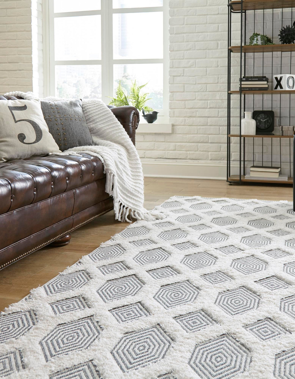 Marbella Meadows Collection Area Rug - Sierra Rectangle Anthracite Gray  lifestyle 13