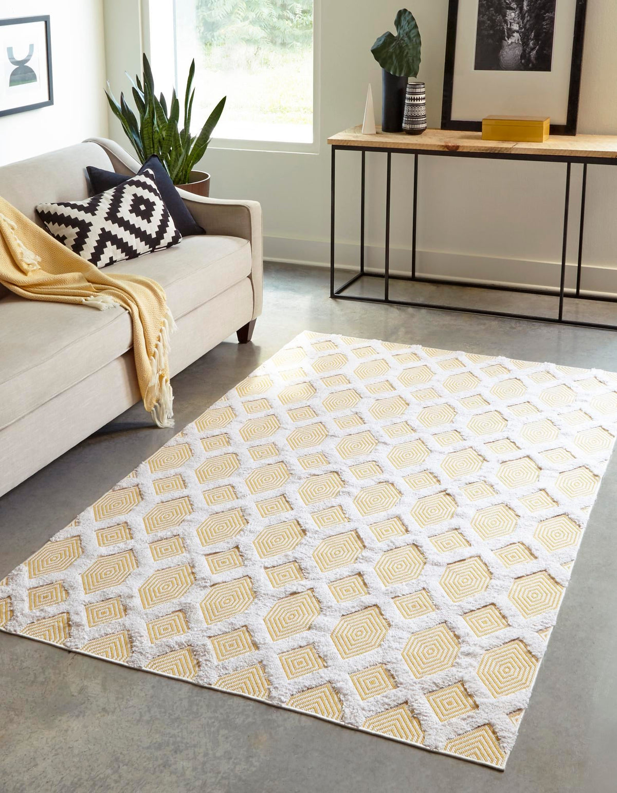 Marbella Meadows Collection Area Rug - Sierra Rectangle Yellow  lifestyle 10
