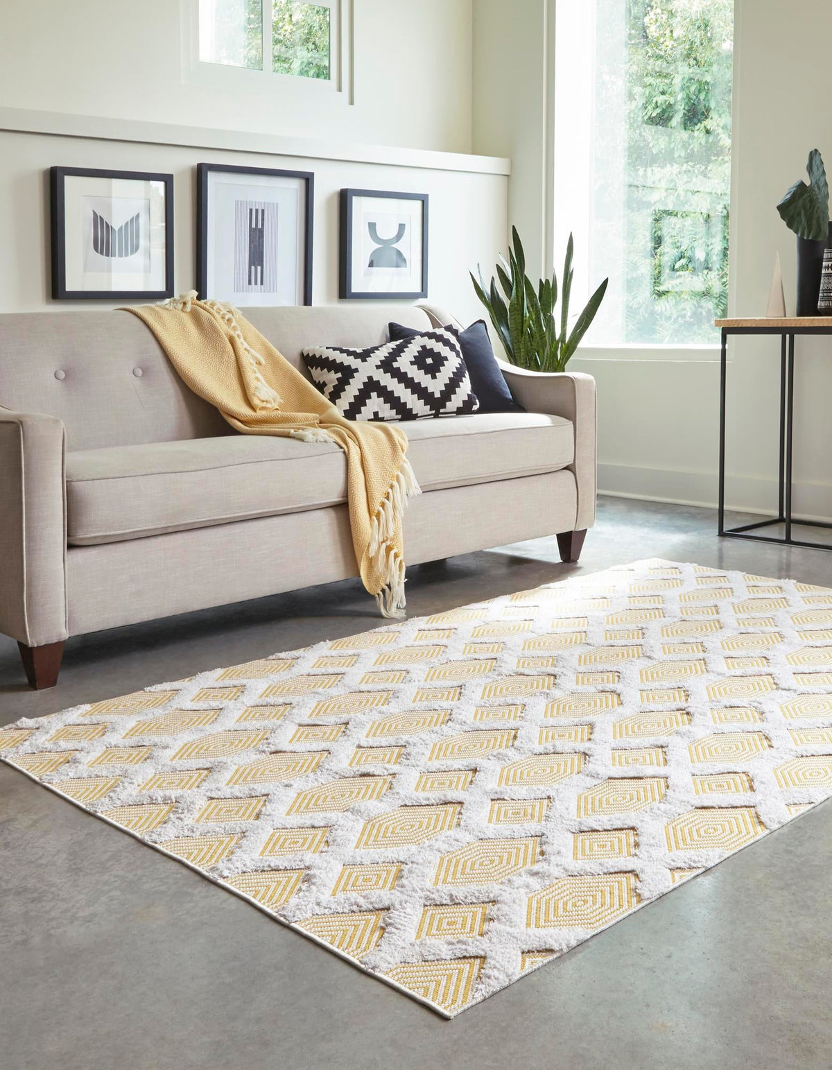 Marbella Meadows Collection Area Rug - Sierra Rectangle Yellow  lifestyle 15