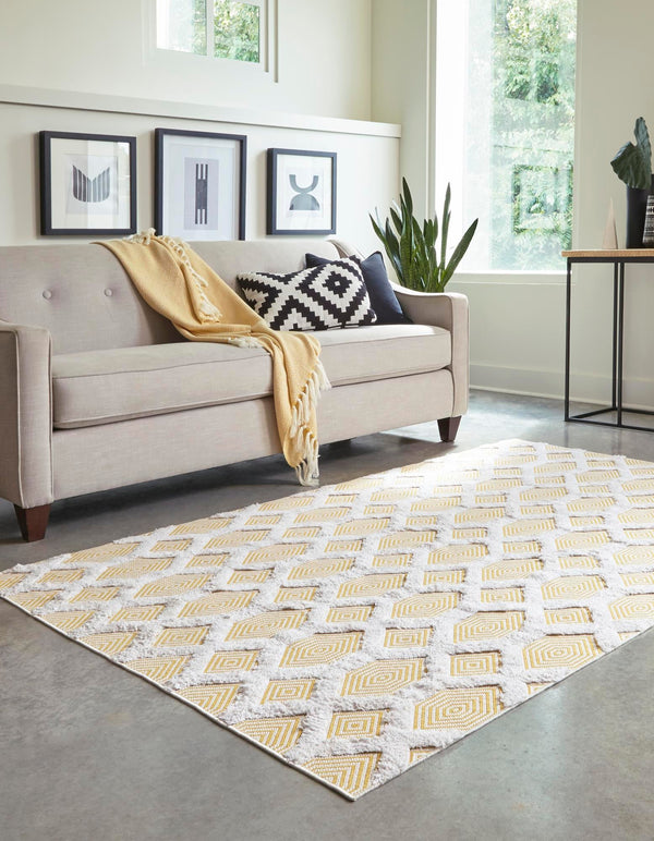 Marbella Meadows Collection Area Rug - Sierra Rectangle Yellow  lifestyle 15