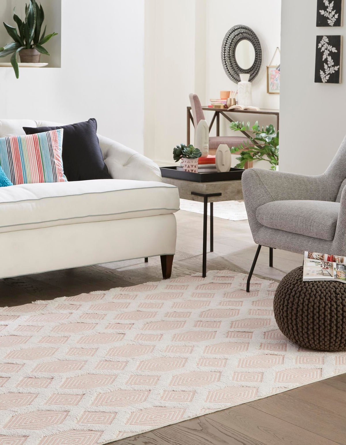 Marbella Meadows Collection Area Rug - Sierra Rectangle Pink  lifestyle 20