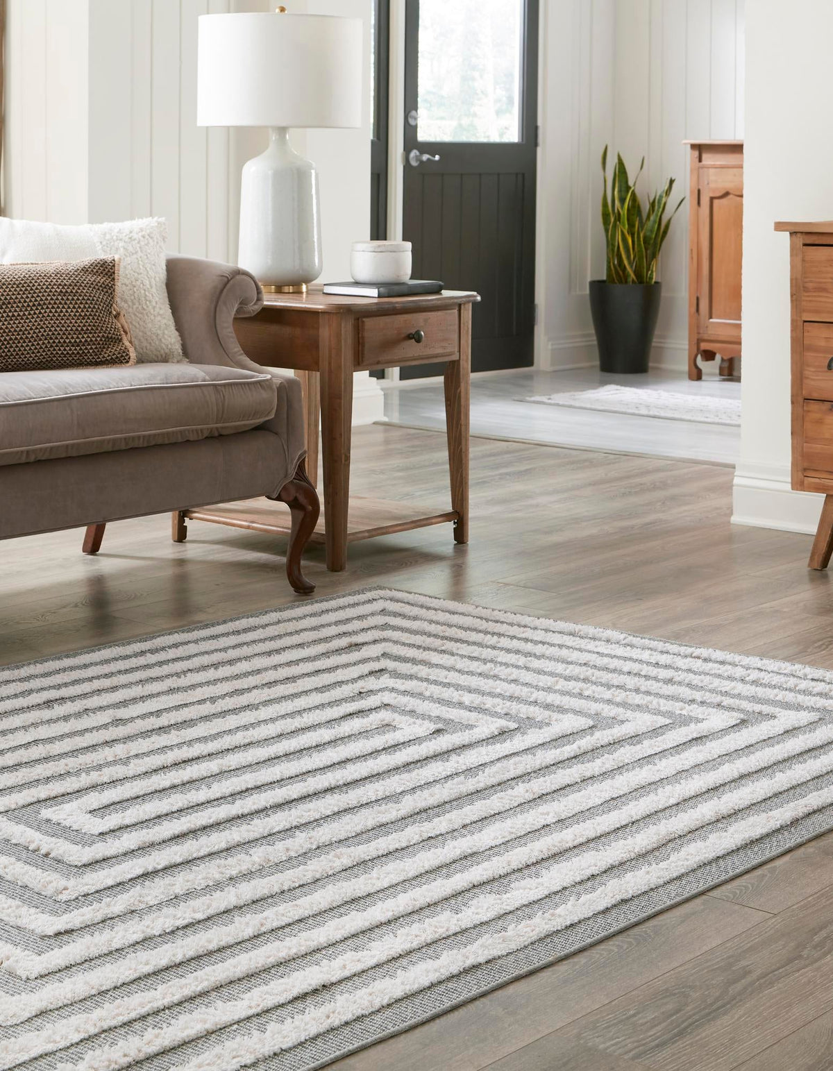 Marbella Meadows Collection Area Rug -  Costa Rectangle Anthracite Gray  lifestyle 9