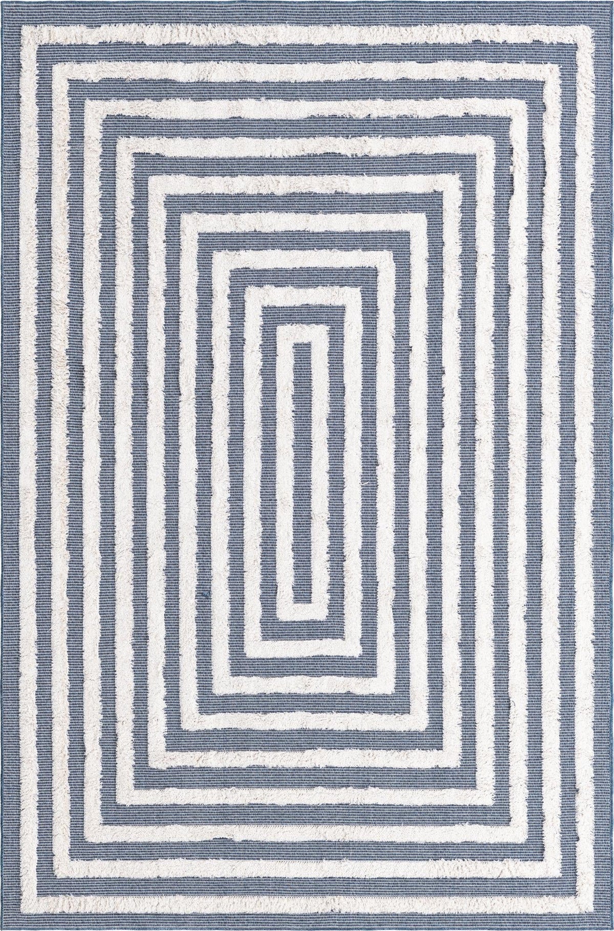 Marbella Meadows Collection Area Rug -  Costa Rectangle Navy Blue  lifestyle 3