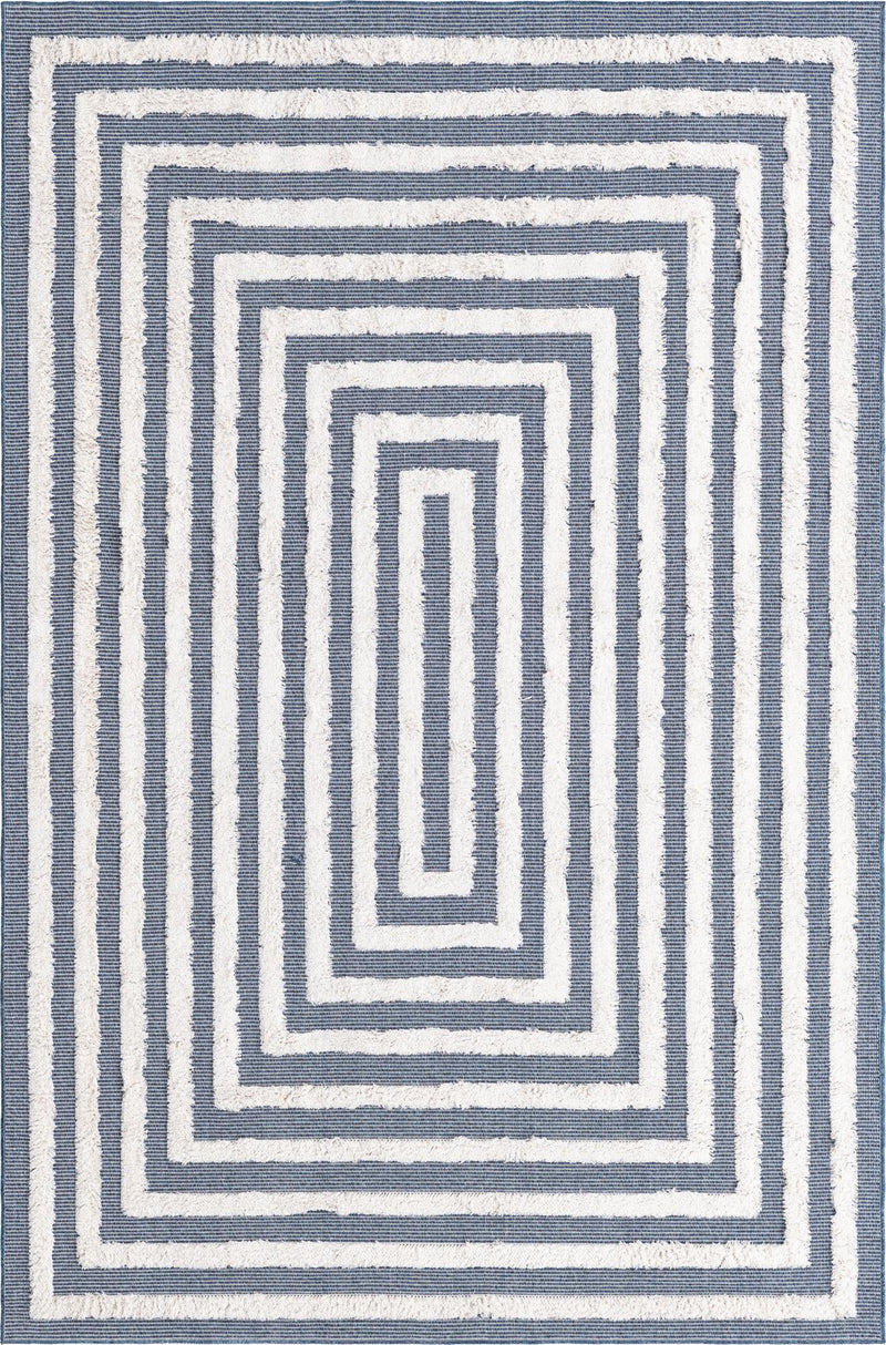 Marbella Meadows Collection Area Rug -  Costa Rectangle Navy Blue  lifestyle 3