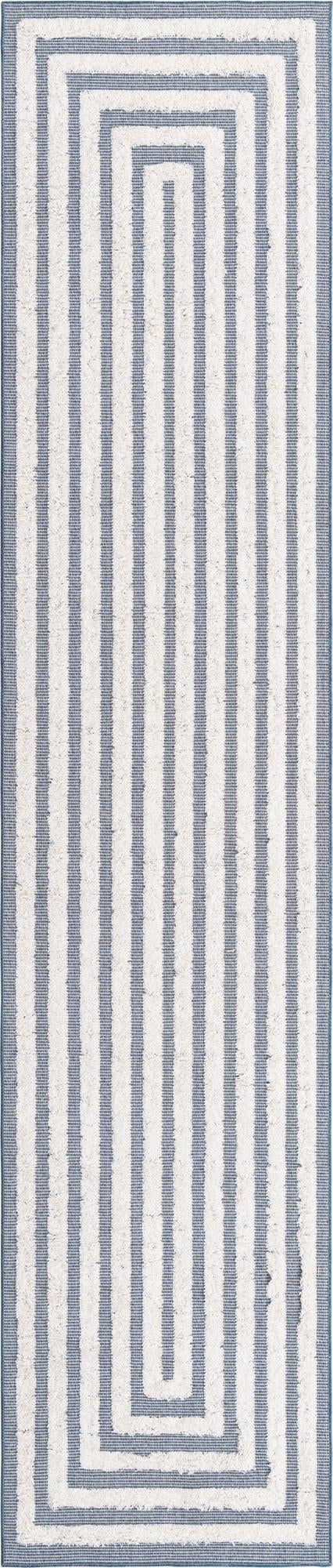 Marbella Meadows Collection Area Rug -  Costa Runner Navy Blue  lifestyle 80