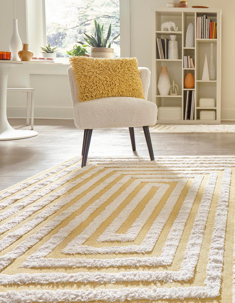 Marbella Meadows Collection Area Rug -  Costa Rectangle Yellow  lifestyle 10