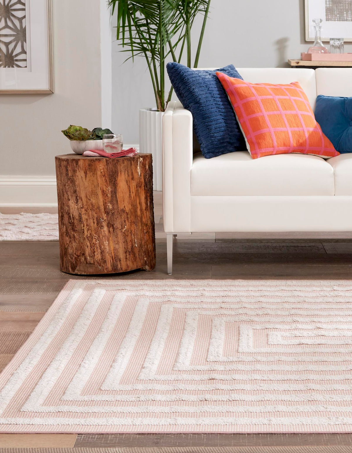 Marbella Meadows Collection Area Rug -  Costa Rectangle Pink  lifestyle 18