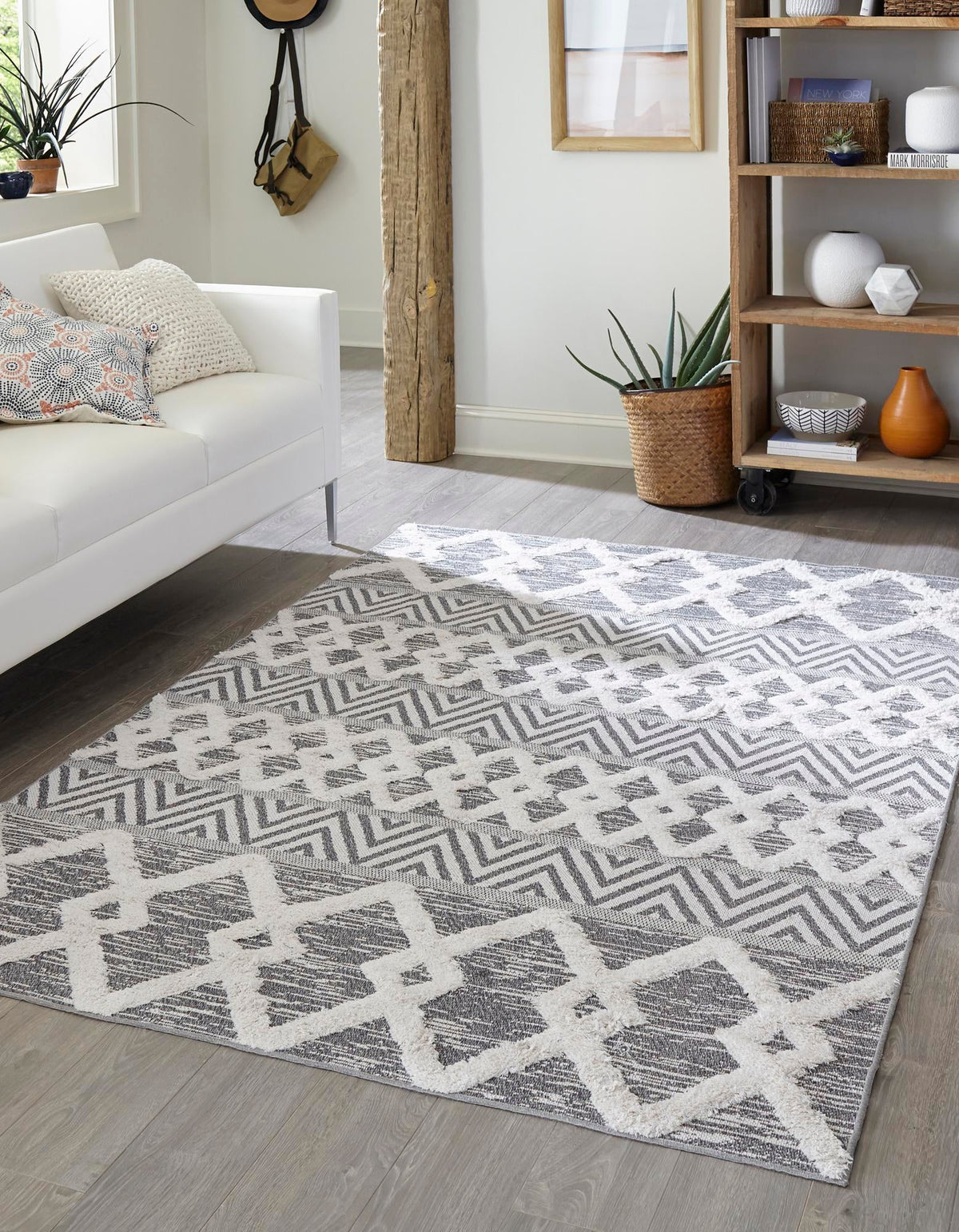 Marbella Meadows Collection Area Rug -  Solana Rectangle Anthracite Gray  lifestyle 8