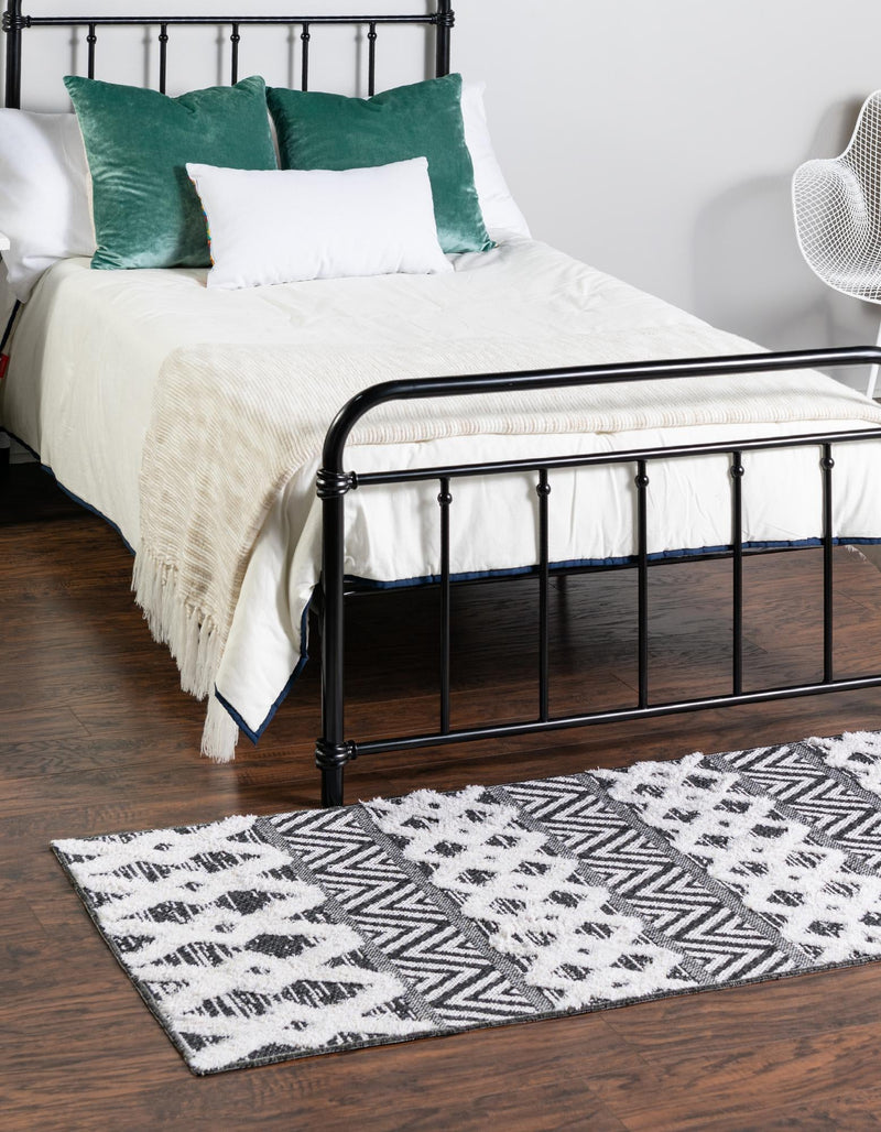 Marbella Meadows Collection Area Rug -  Solana Runner Black  lifestyle 57