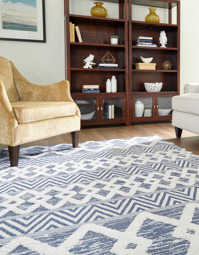 Marbella Meadows Collection Area Rug -  Solana Rectangle Navy Blue  lifestyle 9