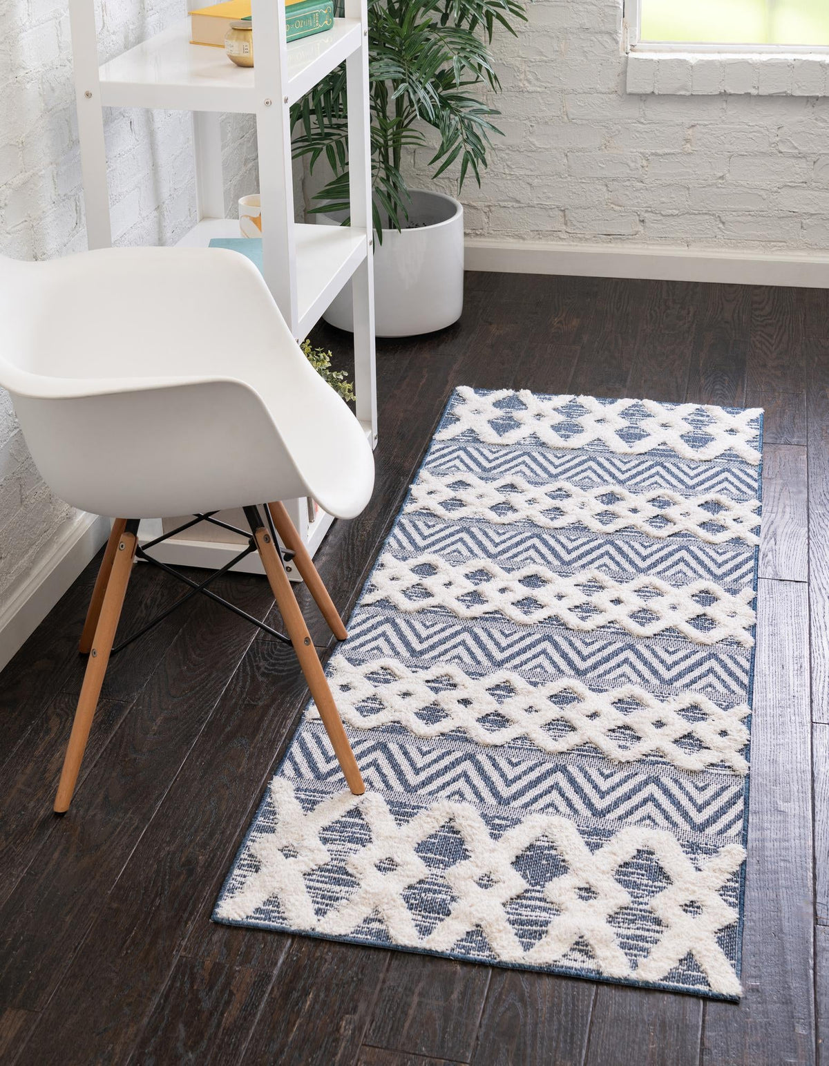 Marbella Meadows Collection Area Rug -  Solana Runner Navy Blue  lifestyle 59