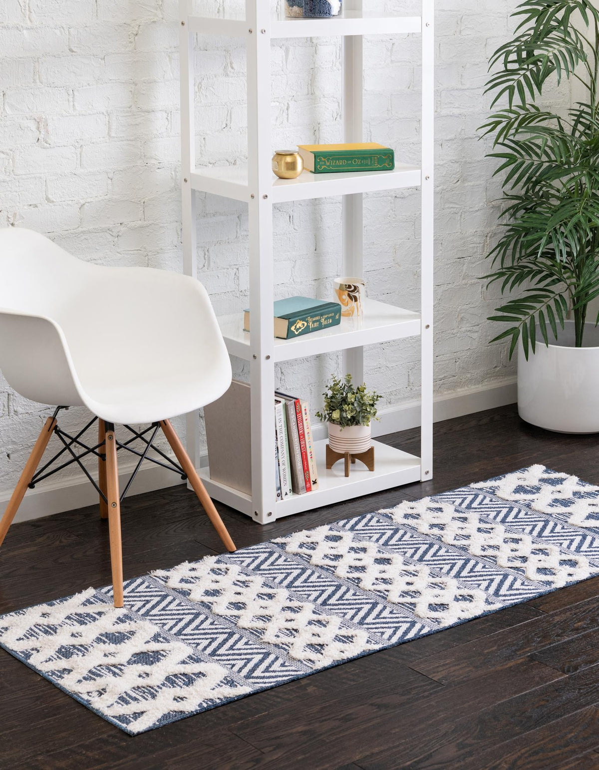 Marbella Meadows Collection Area Rug -  Solana Runner Navy Blue  lifestyle 60