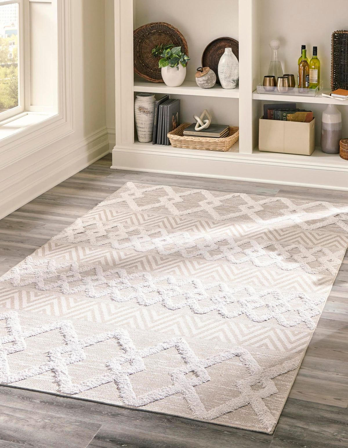 Marbella Meadows Collection Area Rug -  Solana Rectangle Beige  lifestyle 4