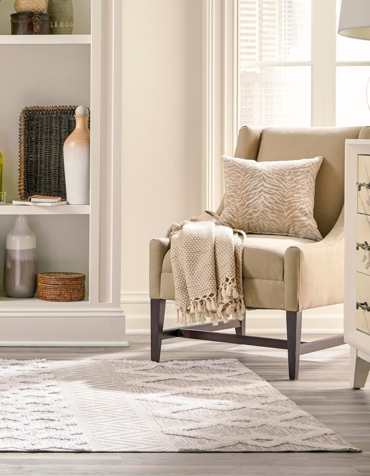 Marbella Meadows Collection Area Rug -  Solana Rectangle Beige  lifestyle 7