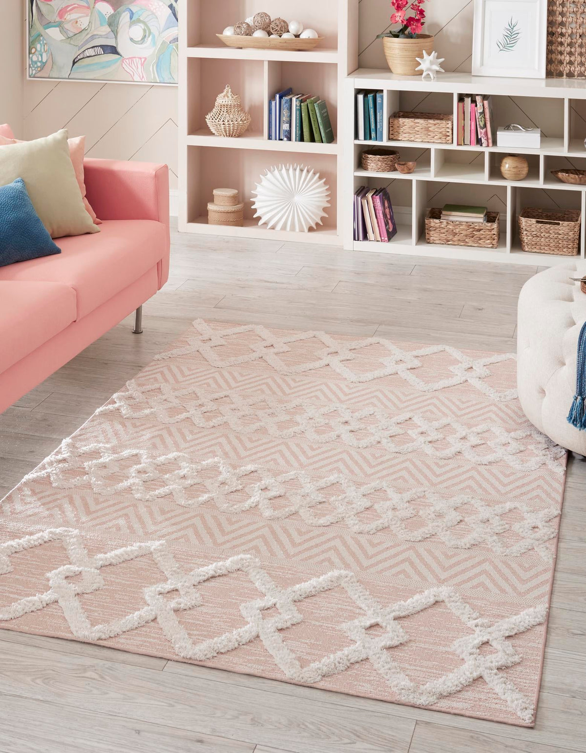 Marbella Meadows Collection Area Rug -  Solana Rectangle Pink  lifestyle 5