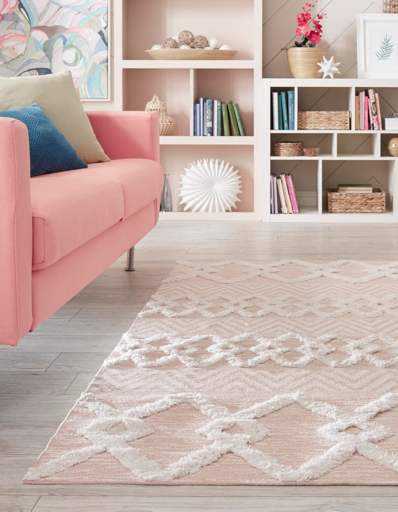 Marbella Meadows Collection Area Rug -  Solana Rectangle Pink  lifestyle 8