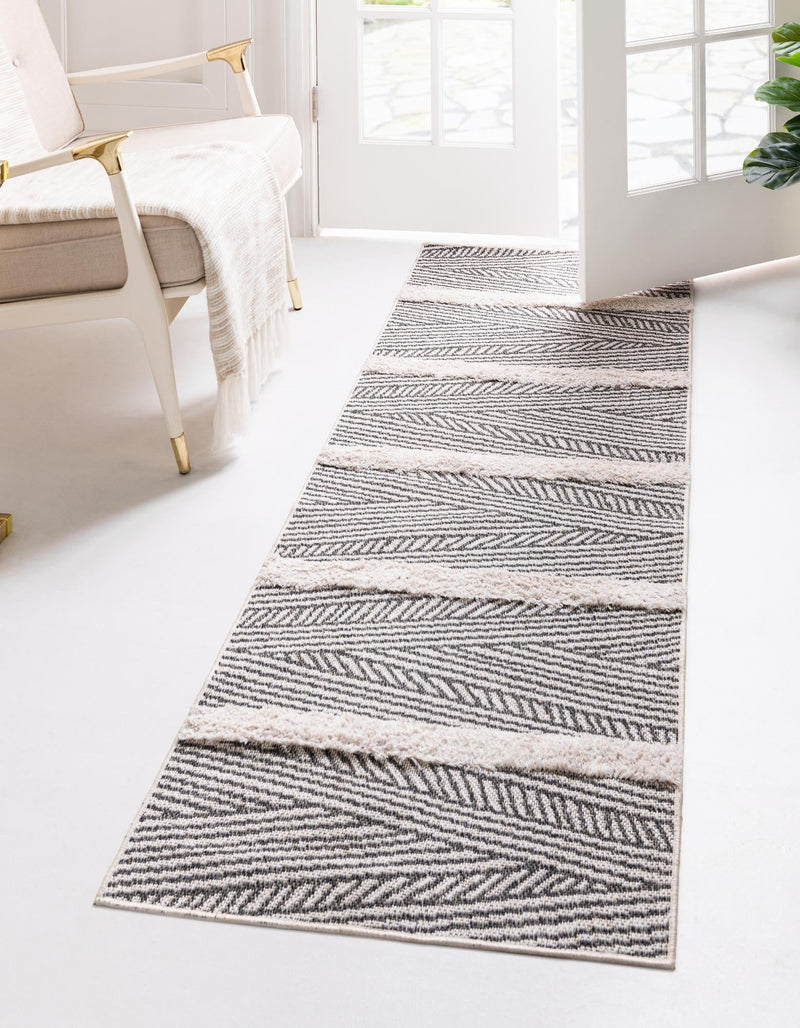Marbella Meadows Collection Area Rug -  Alhambra Runner Anthracite Gray  lifestyle 40