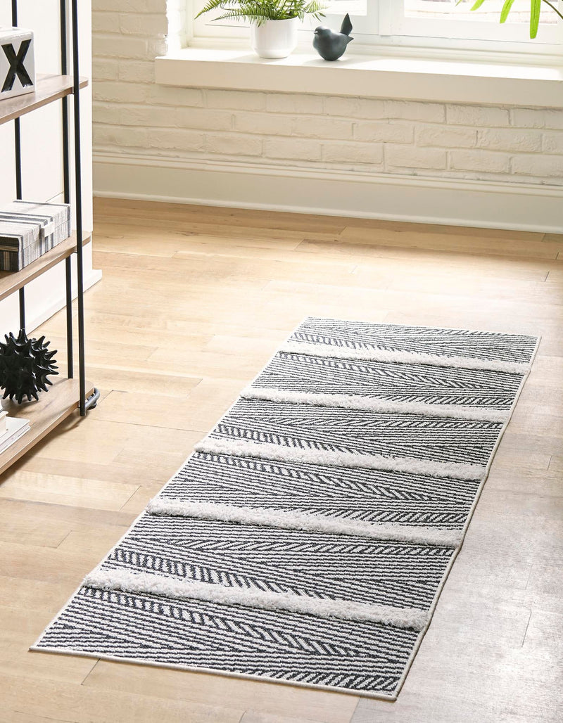 Marbella Meadows Collection Area Rug -  Alhambra Runner Black  lifestyle 62