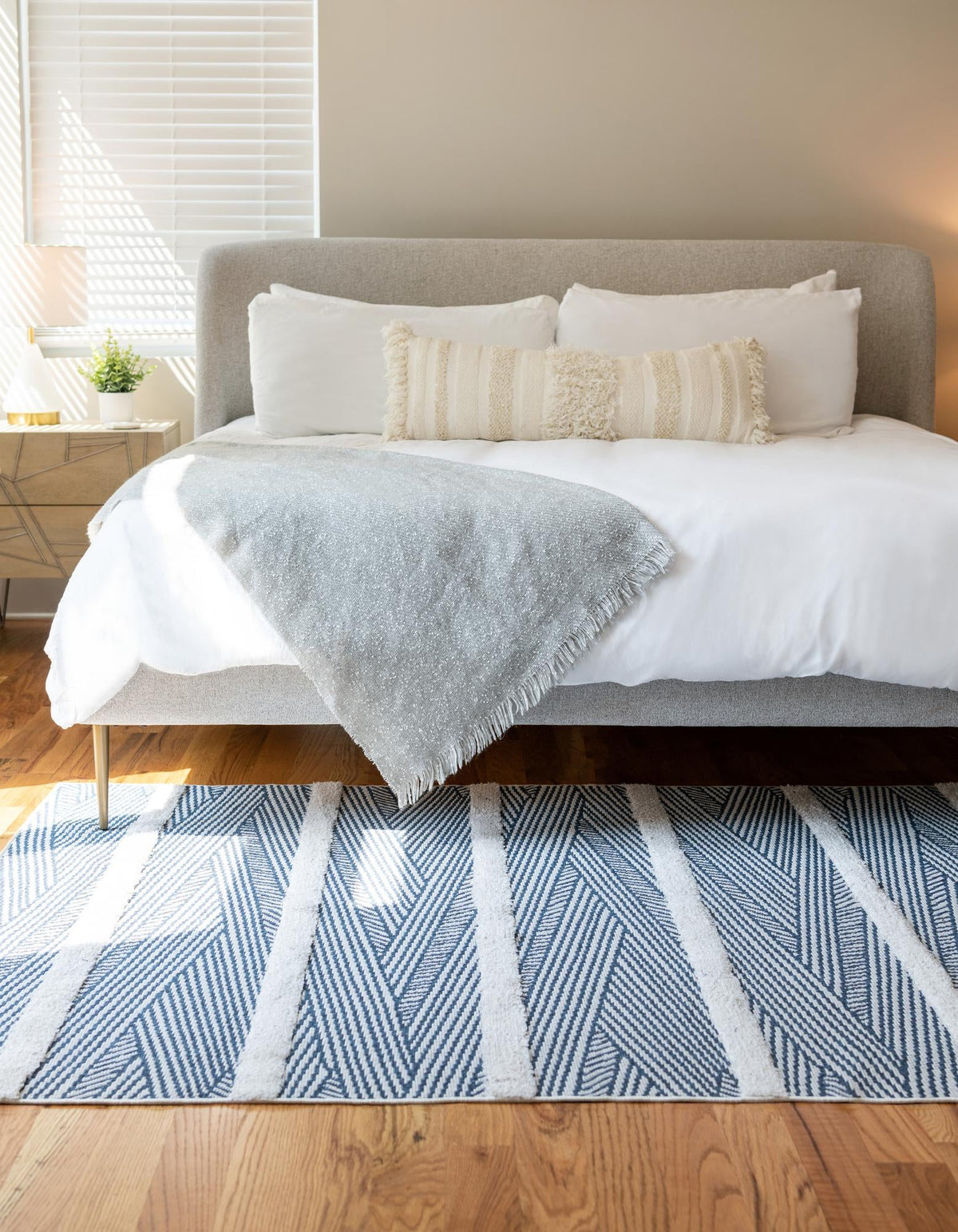 Marbella Meadows Collection Area Rug -  Alhambra Rectangle Navy Blue  lifestyle 14