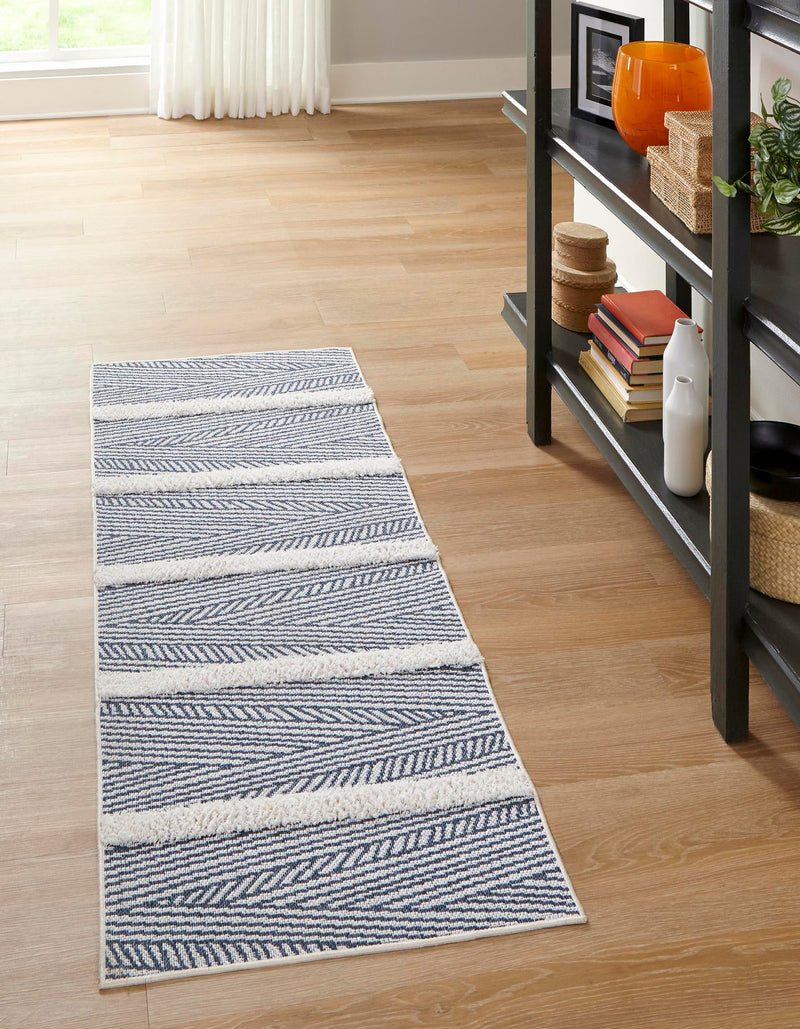 Marbella Meadows Collection Area Rug -  Alhambra Runner Navy Blue  lifestyle 41