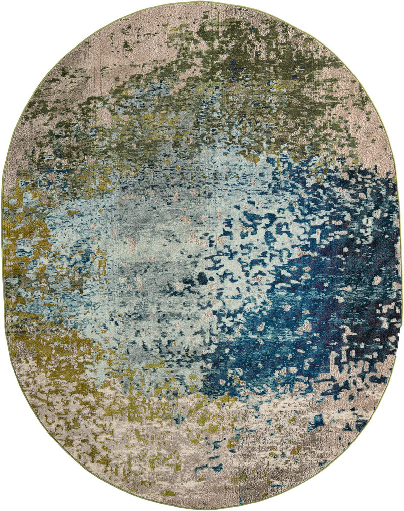 Marrakesh Elegance Collection Area Rug -  Boujad Oval Blue  lifestyle 29