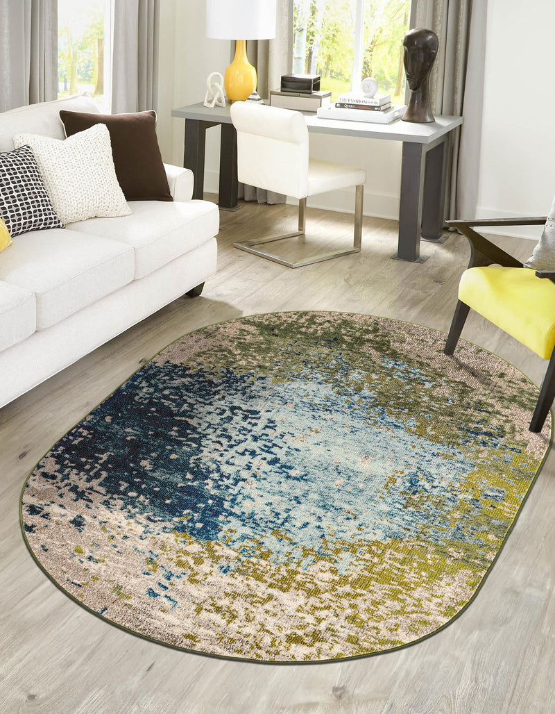 Marrakesh Elegance Collection Area Rug -  Boujad Oval Blue  lifestyle 47