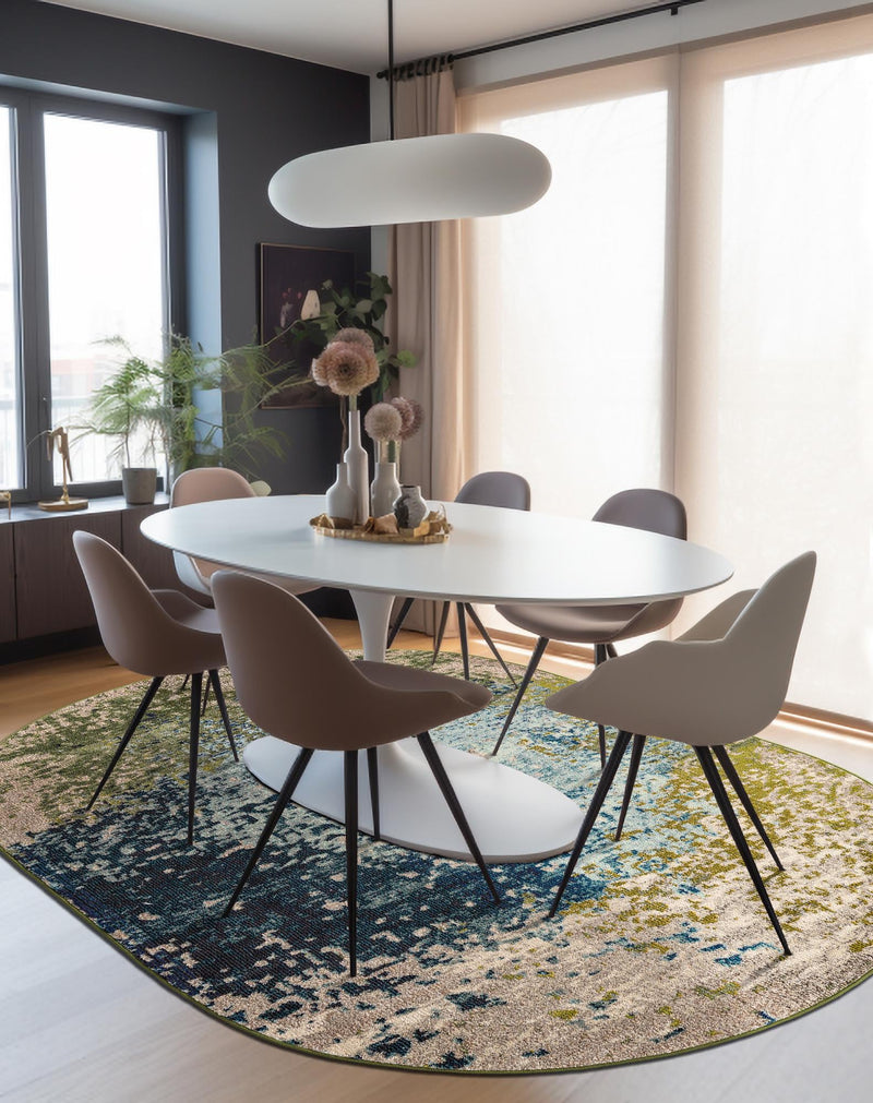 Marrakesh Elegance Collection Area Rug -  Boujad Oval Blue  lifestyle 53