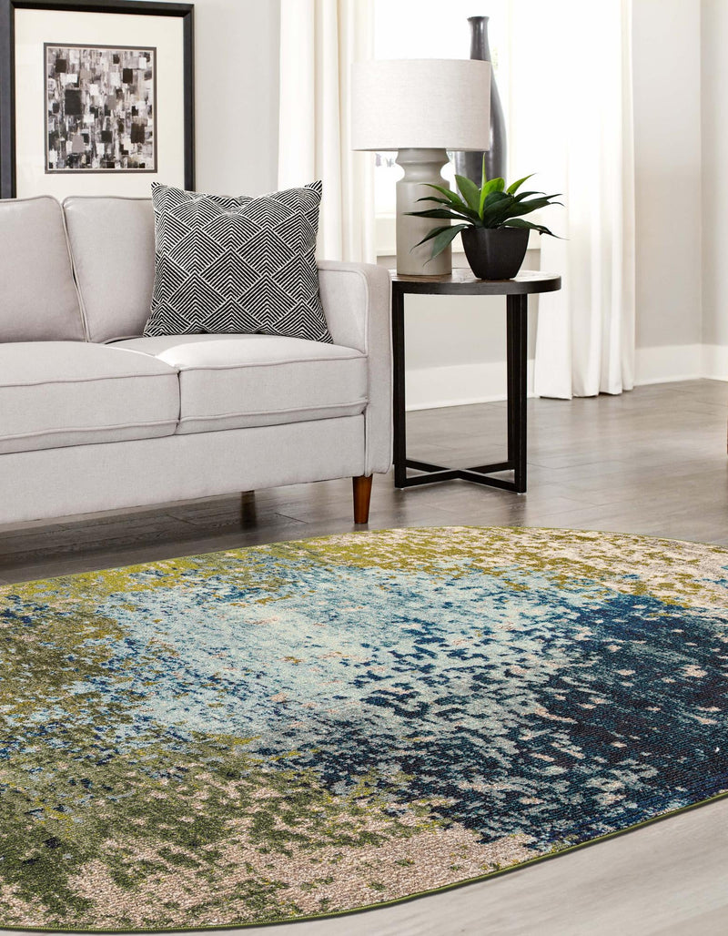 Marrakesh Elegance Collection Area Rug -  Boujad Oval Blue  lifestyle 59